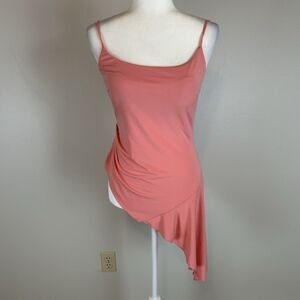 Bra Top Pink Asymmetrical Hem Fairy Wearable Art Tank Blouse Slinky Small Ballet